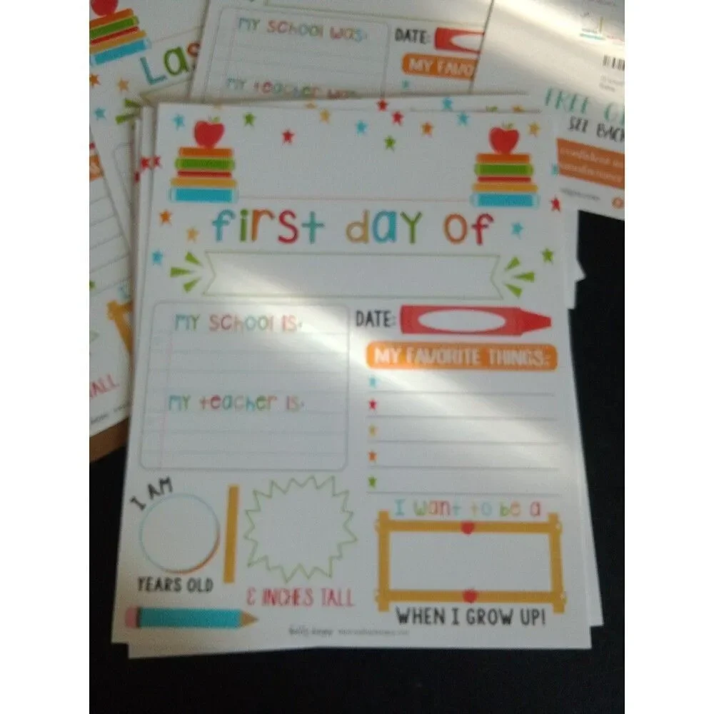 10 first day & last day of school cardboard signs homeschool teacher kids school